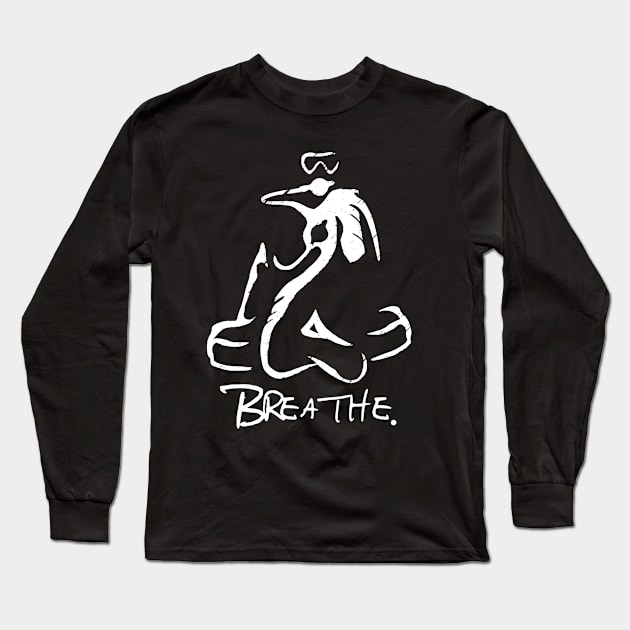 Breathe (white) Long Sleeve T-Shirt by Lonely_Busker89